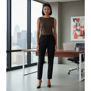 NWT!! J. CREW Stretch Cotton Shell Top Tank Solid Dark Chocolate Brown Medium